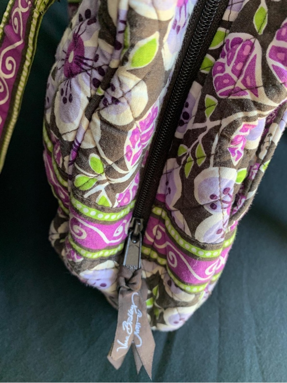 Vera Bradley Purple Floral Quilted Shoulder Bag - Picture 12 of 16